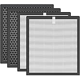 HOAXCINN 4 Pcs H13 Replacement Air Filter Compatible with Purairia ZWN-132 Air Purifier, H13 True Air Filter, High-Efficiency Activated Carbon
