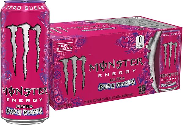 MONSTER ENERGY ULTRA PUNK PUNCH, SUGAR FREE ENERGY...