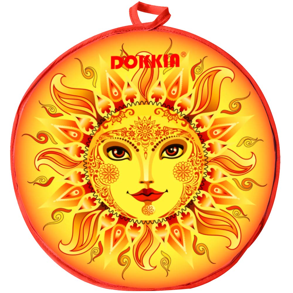 DOKKIA Tortilla Warmer Pouch 12 Inch Microwavable Cloth Fabric Insulated Bag Holder Server to Keep Taco Warm for an Hour (12 Inch, Sunburst Flower Polka Dot Boho Mandala#)