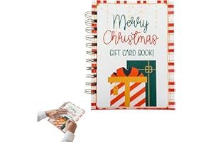 DIY Christmas Gift Card Book with Cartoon Sticky Notes, 5x7 Pages Merry Christmas College Survival Gift Card Book Holder, Spi