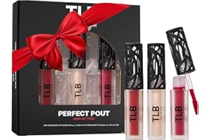 The Lip Bar - Perfect Pout Mini Lip Trio Gift Set (3 Products) - Nonstop Liquid Matte Lipstick & Non-Sticky Lip Gloss - Travel Size - Gift Box - Vegan, Gluten Free, Cruelty Free - Makeup & Cosmetics