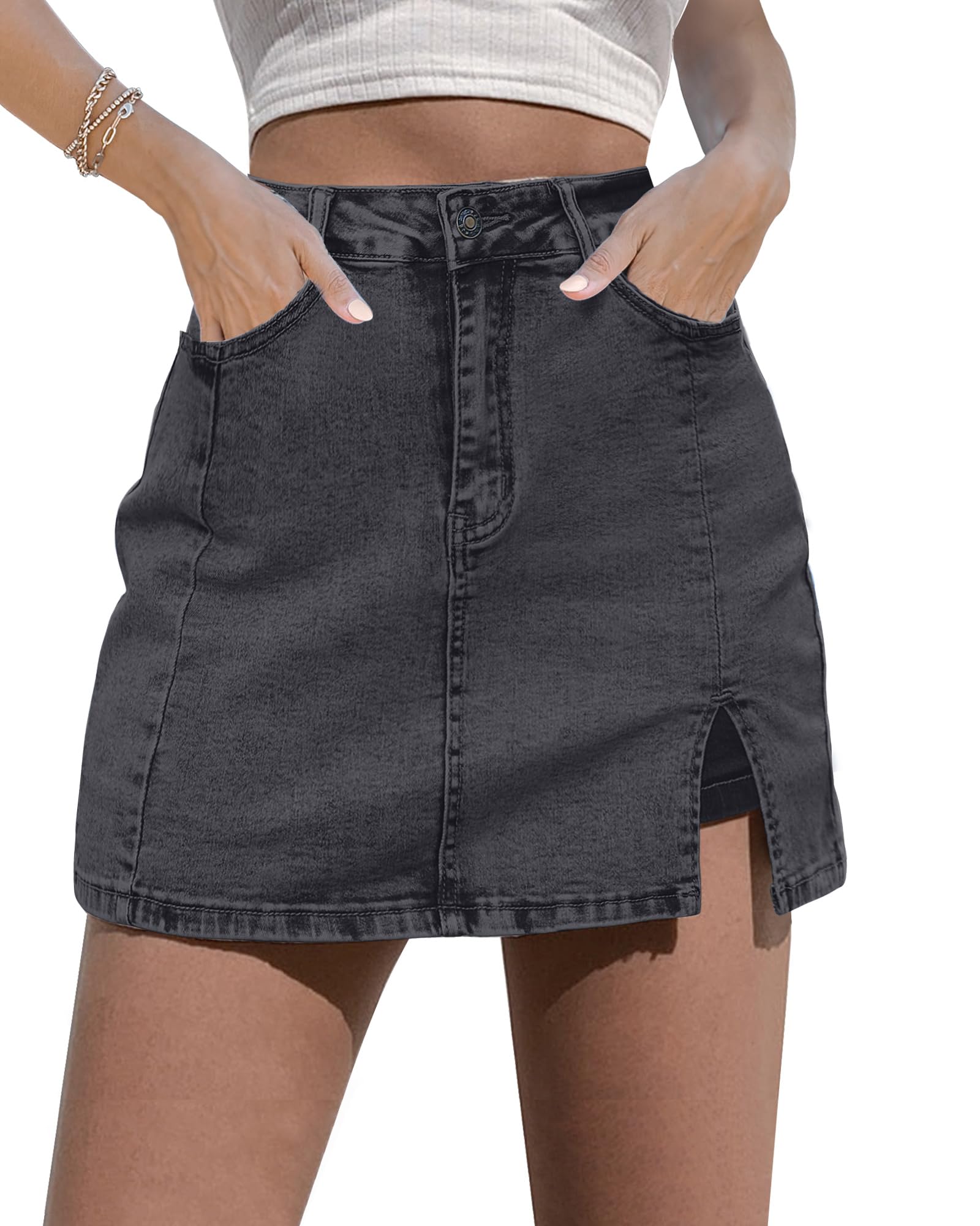 luvamia Skorts Skirts for Women Denim Mini Skirt