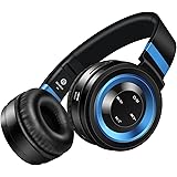 Wireless Headphones, Sound Intone P6 Stereo Bluetooth Headphones with Microphone Over-ear Foldable Portable Music Headsets for Cellphones Laptop Tablet TV Headphones (Black Blue)