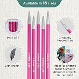 KnitPro Zing Double Pointed Needles 6" 5.00mm - Aluminium DPNs view 3