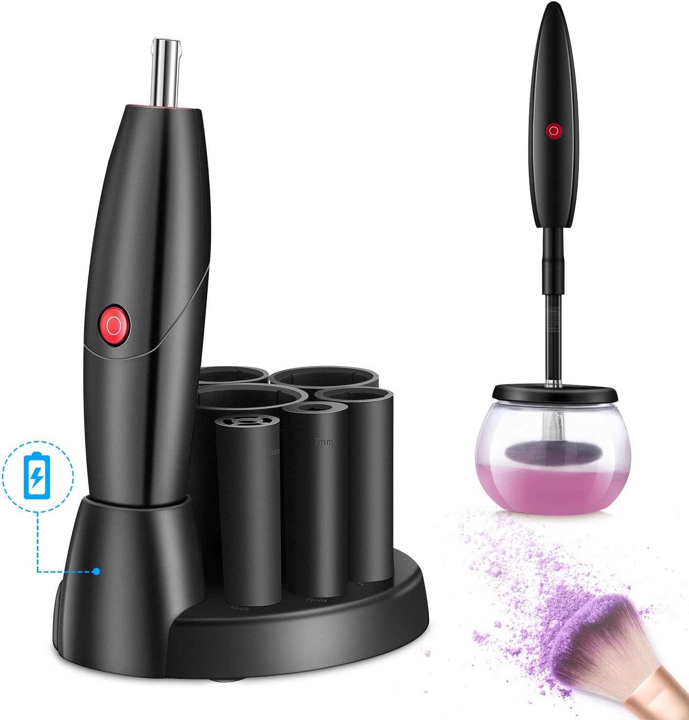Electric Makeup Brush Cleaner Machine - Automatic Rotation Spinner Dryer with USB Rechargeable Upgrade Station,Best Cleaning Cosmetic Brushes in Seconds