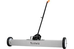18/24/36'' Heavy Duty Magnetic Sweeper with Wheels, 36 inch 50 Lb Rolling Magnetic Floor Sweeper with Release Handle
