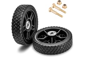 ASDFGHT Lawn Mower Wheels 6 Inch (2-pack) Fits Most Standard push Lawn Mowers, Inner and outer bearing structure - Includes Bolts, Nuts. (Also available in 7 in, 8 in, 10 in, 12 in and 14 in wheels)