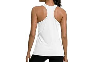 Gofeat Women's Workout Tank Tops Racerback Sleeveless Yoga Shirts Sun Protection UPF 80+ Breathable Outdoor Gym Running Top