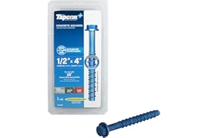 GRK 11420 Tapcon Concrete Screw Anchors 1/2" by 4", (10per Pack)