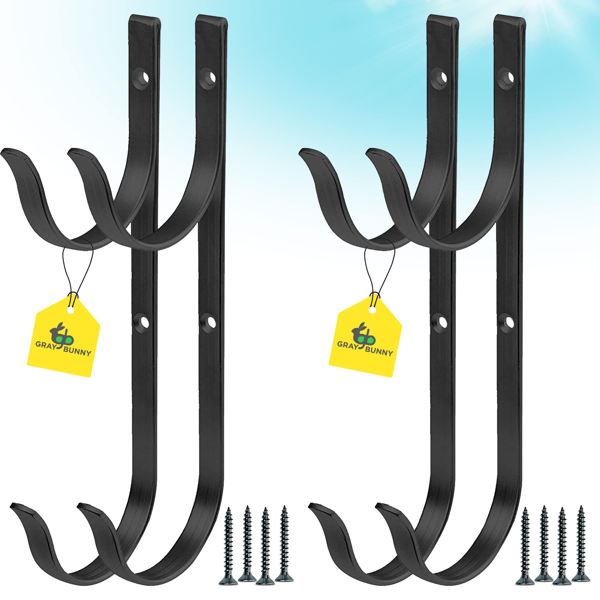 Gray Bunny Pool Pole Hanger, 4 Piece Black Premium