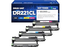 CAINK DR221CL Drum Unit (Not Toner) 4-Pack Compatible Brother DR-221CL Imaging Drum for MFC-9130CW HL-3170CDW MFC-9340CDW HL-3140CW 3150CW MFC-9330CDW 9140CDN DCP-9020CDN Printer Black Cyan Yellow Magenta