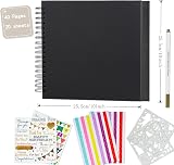 Miaikoe DIY Scrapbook Album 25.5x25.5 cm Hardcover Kraft 20 Sheets Black view 4