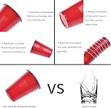 Faburo 60Pack Red Blue 16 oz Plastic Cups + 10 Ping Pong Balls 10 Dice view 7