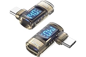 SooPii 140W Right Angle USB C Power Meter,Bi-Directional Adapter with Voltage,Current and Power Display,Male to Female USB C 