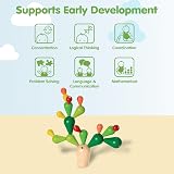 PlanToys Balancing Cactus Game - Wooden Stacking Toy for Kids view 4