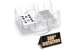 Dual Deck Revolving Card Holder - 360 Degree Revolving Holder Playing Card Holders for Adults Clear Tray Card Holders for Pla