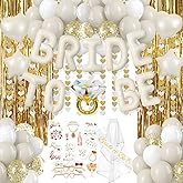 Bachelorette Party Decorations，81Golden Bride To Be Decorations: Including Veils, Bridal Balloon Belts, New Photography Supplies And Golden Banners, Aluminum Foil Backgrounds, Photo Curtains.