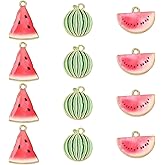 KitBeads 30Pcs 3 Styles Watermelon Slice Charms Summer Fruit Charms Enamel Red Watermelon Charms for Jewelry Making Bracelets Necklaces Crafts