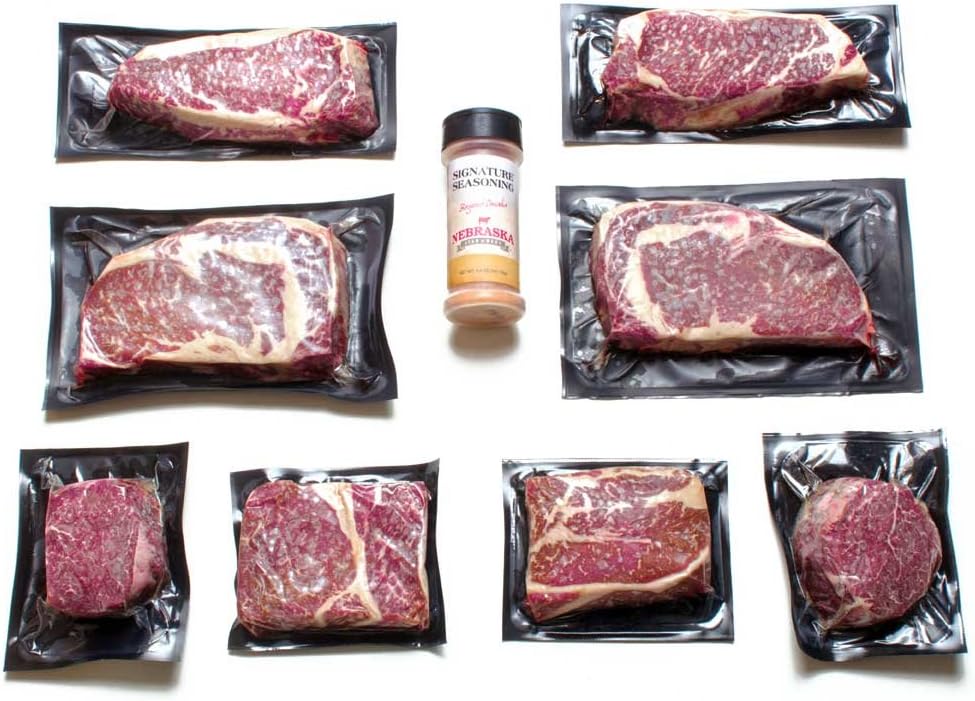 Prime Aged Angus Filet Mignon Top Sirloin NY Strip and Ribeye by Nebraska Star Beef - All Natural Hand Cut and Trimmed - Steak Gift Packages Delivered to Your Door