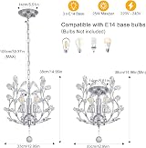 Ganeed Crystal Chandelier 3 Light K9 Silver Pendant Ceiling Light view 3