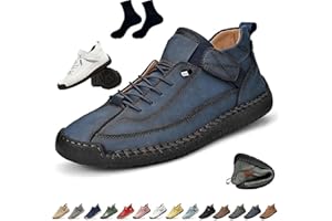 Women's Handmade Leather Orthopedic Comfy Shoes, Unisex Waterproof Orthopedic Adjustable Walking and Hiking Sneakers, Slip-On