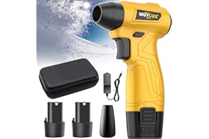 MUYLUX Led Turbo Blower, Mini Turbo Snow Blower, Turbo Blower Hand Held,Turbo Breeze Electric Blower with Led, Air Duster Cordless Cleaner 2 Batteries