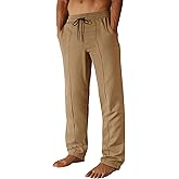 Runcati Mens Casual Sweat Pants Pleated Drawstring Elastic Waist Waffle Straight Leg Joggers Sweatpants with Pockets