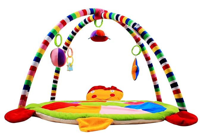 Ole Baby Cute Tortoise Twist and Fold Musical Activity Play Gym Mat with Mosquito Net (Multicolour)