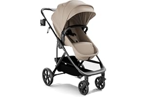 Mompush Wiz Pro 4-in-1 Baby Stroller with Newborn Mode, Full-Size All-Terrain Premium Stroller from Newborn to Toddler, Snack Tray Included for Easy Feeding & Outing, Lay-Flat in Seconds