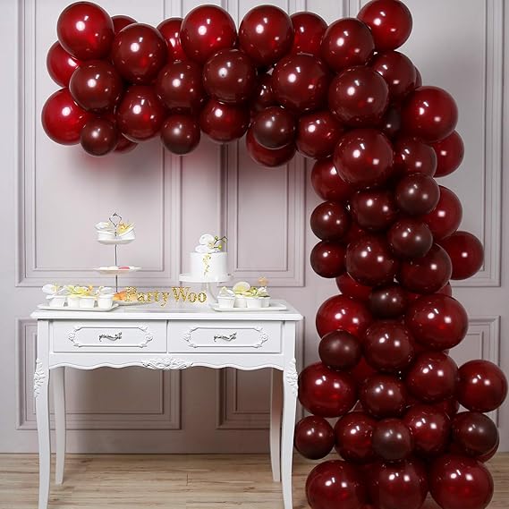 Amazon Com Partywoo Burgundy Balloons 100 Pcs 12 In Latex