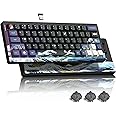 Womier 60% Percent Keyboard Wireless with QMK/VIA, Gaming Keyboard Black, Creamy Mechanical Key Board, RGB Custom Hot Swappable with PBT Keycaps for Windows & Mac-POM Linear Switch (Q61-Kanagawa)