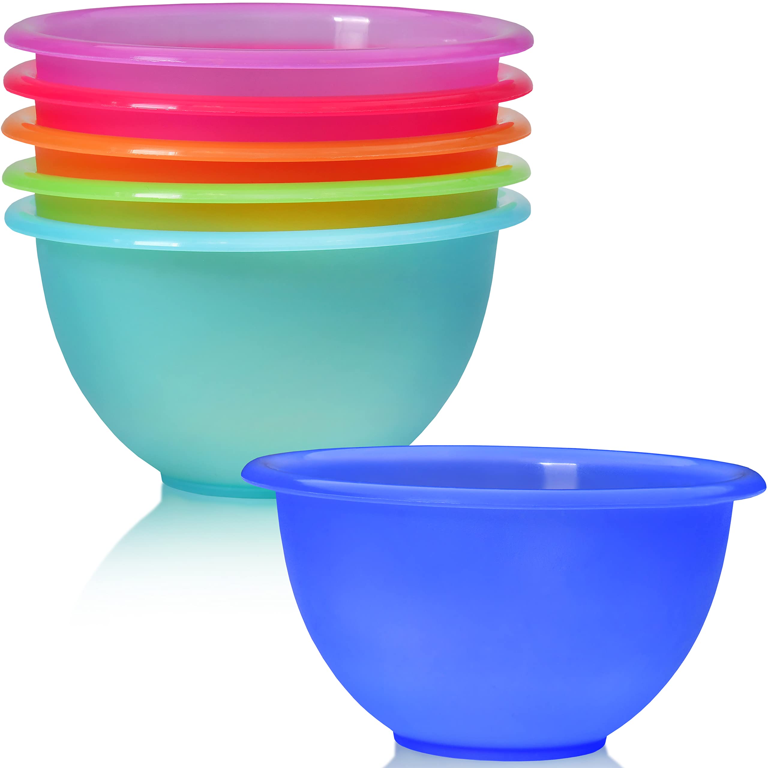 idea-station Neo Plastic Bowls 6 Pieces - 13 cm / 350 ml - Reusable Cereal Bowl Set - Perfect for Baking, Cooking, Cereals, Salads, Snacks, Fingerfood - Camping Bowl in 6 Bright Colours