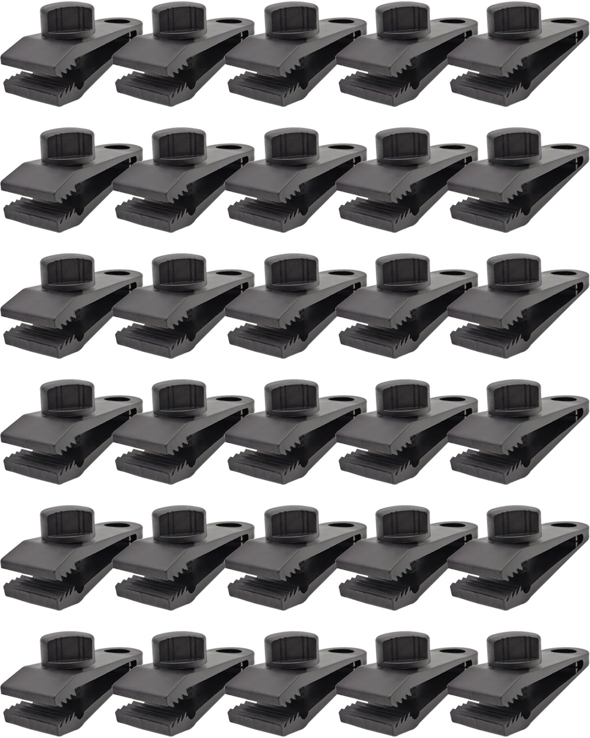 ABINLIN 30 Pcs Tarp Clips Heavy Duty Lock Grip - Tarpaulin Clips and Clamps for Tents, Shade Cloth Plastic Clips (Black)