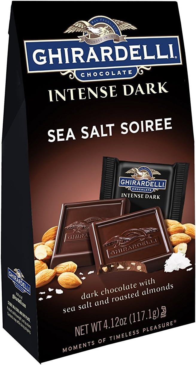 Ghirardelli Chocolate Intense Dark Squares, Sea Salt Soiree, 4.12 oz