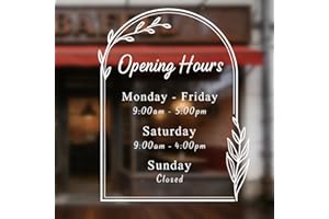 Custom Business Hours Decal, Personalized Vinyl Window Decal for Glass Door Store Office - Add Your Operation Hours - Easy In
