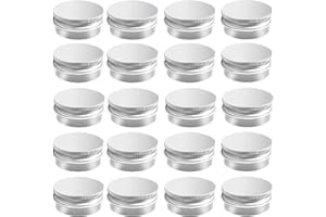 MYYZMY 20 Pack 0.5 oz Aluminum Tin Jar with Screw Lid 15 ml Round Refillable Containers
