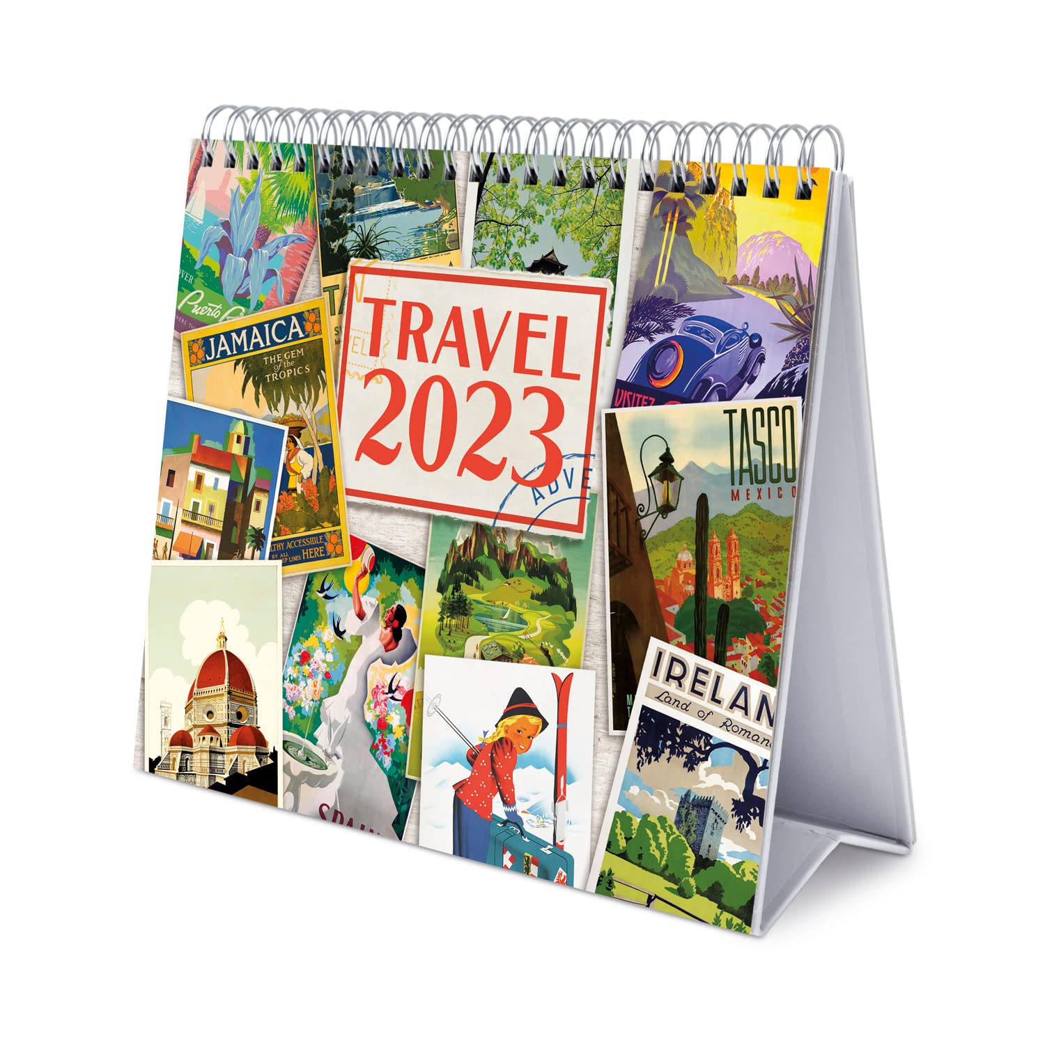 Grupo Erik Travel Calendar 2023, Desktop Calendar 2023, Travel Desk Calendar 2023, 12 Month 2023 Planner, Cute Stationery, 7 x 8 inches / 18 x 20 cm
