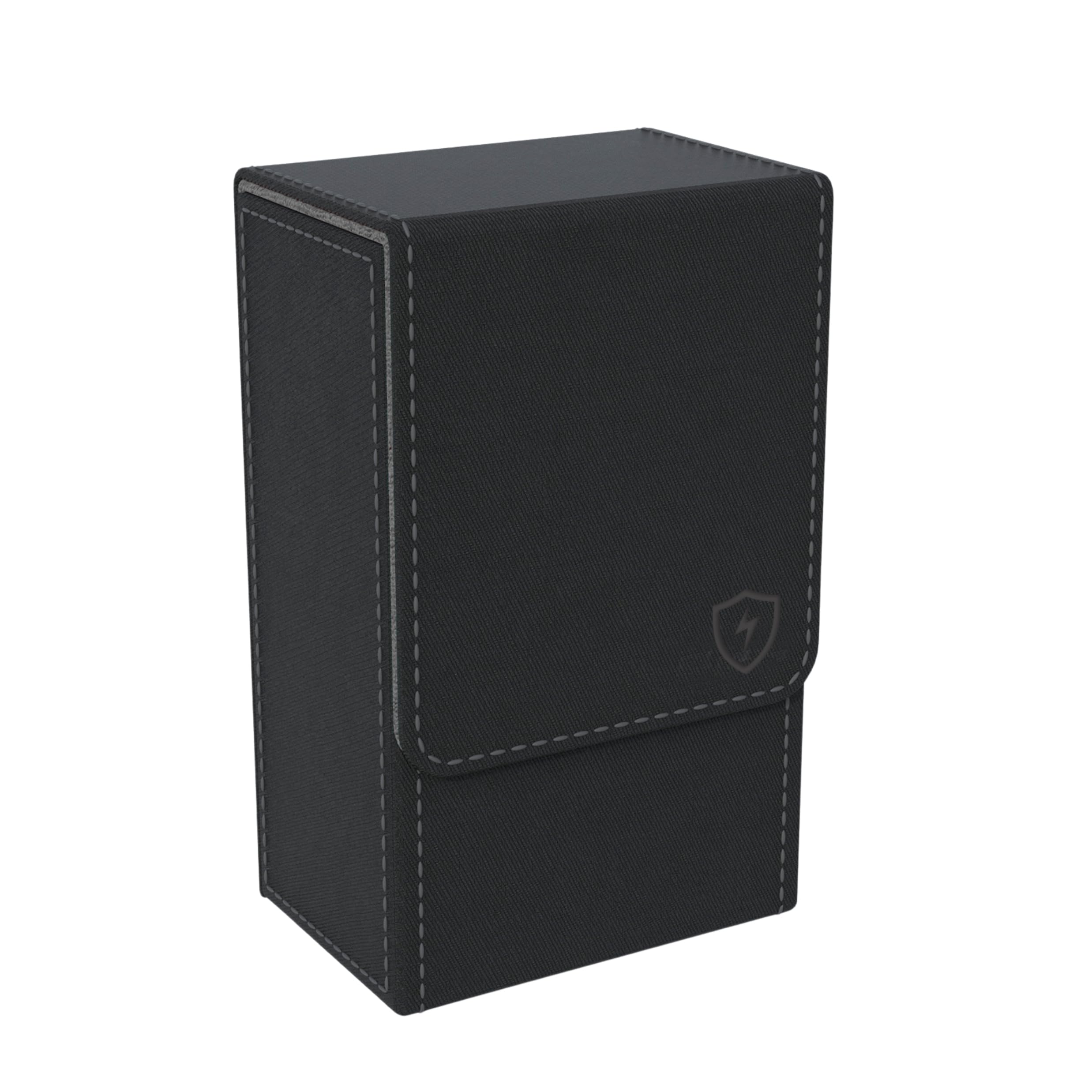 Black Tarot Card Holder with Grey Interior; Fold Top Tarot Card Box Case with Magnetic Lid Closure; Fits Standard Tarot Card Deck; Holder Measures Standard Size 5.39x3.38x2.24 In (137*86*57mm) (Grey) โ image 1