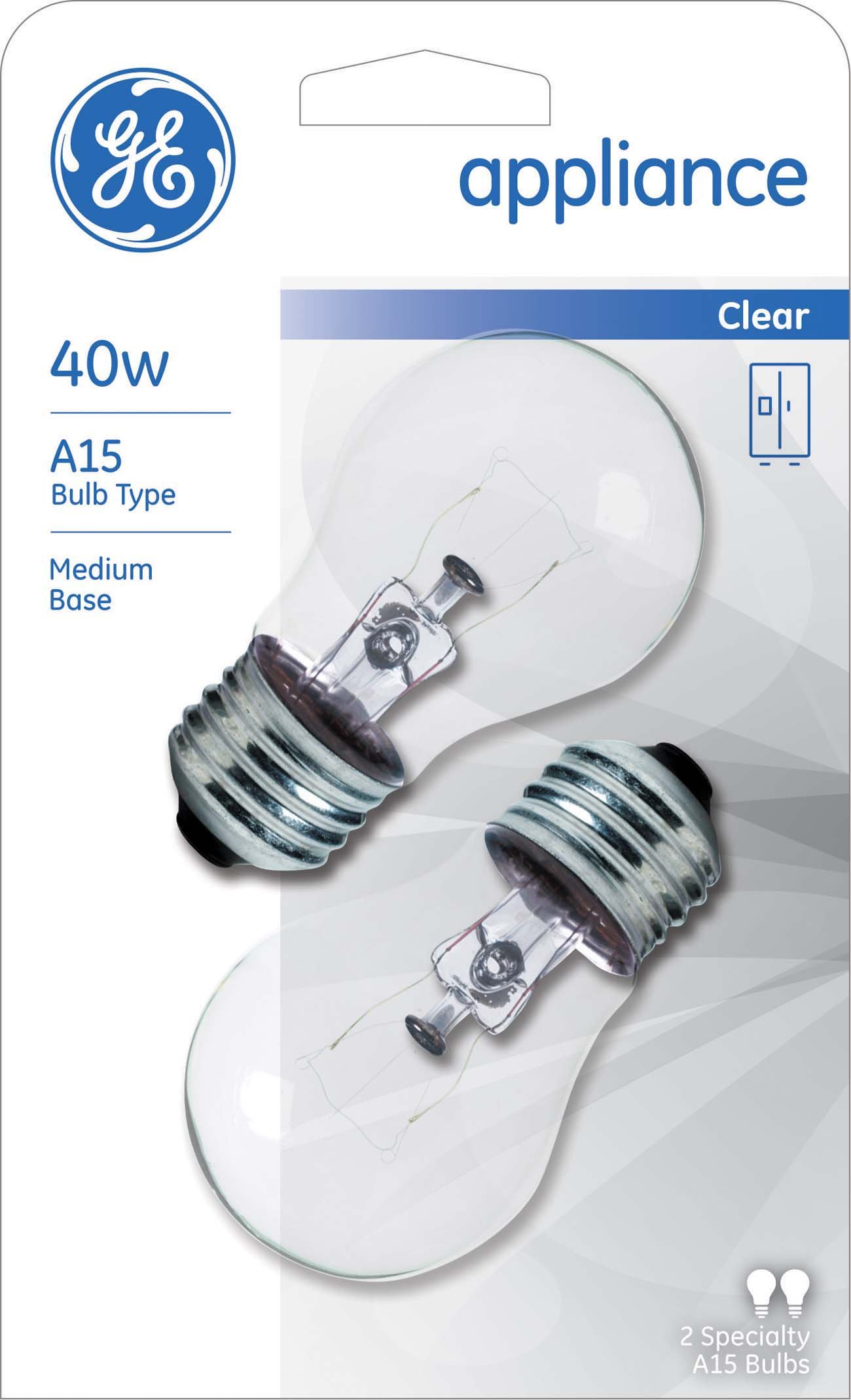 GE Appliance 21188 40Watt, 415Lumen A15 Light Bulb with Medium Base