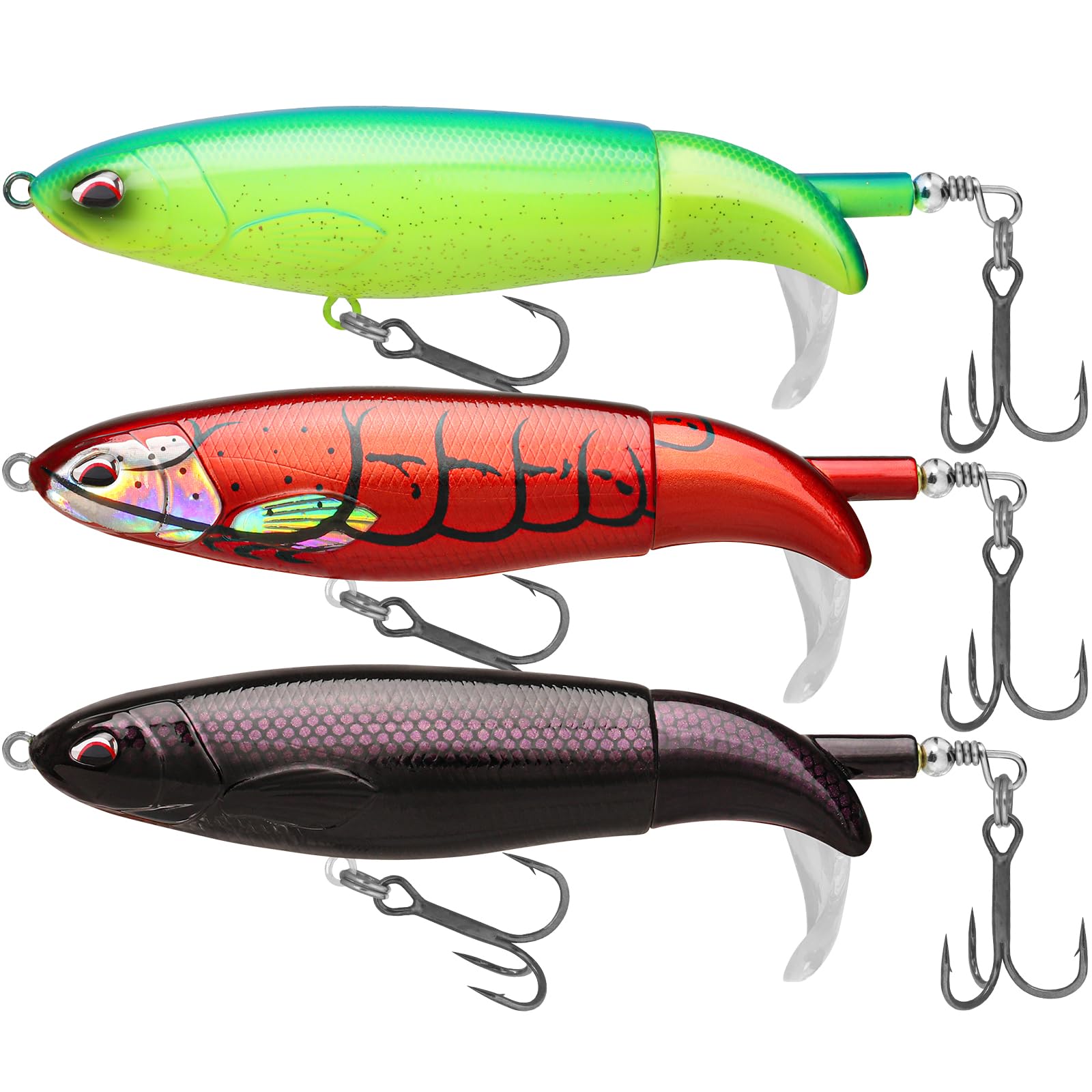 TRUSCEND Top Water Fishing Lures with BKK Hooks - Whopper Floating Lure for Bass, Catfish, Pike - Surface Baits & Teasers - Gifts for Men