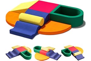 Tzechkii 7 Piece Velvet Installation-Free Toddler Climbing Toys for Indoor Use, Foam Climbing Blocks for Toddlers 1-3, Soft Play Climbing Set