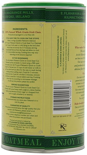 FLAHAVAN’S IRISH STEEL CUT OATMEAL QUICK TO COOK DRUM, 24-OUNCES (PACK OF 2)
