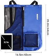 WANDF Swim Bag Mesh Drawstring Backpack Wet Pocket XL Navy Blue view 6