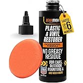 BEAM BRIGHT Plastic Trim Restorer – Dry, Non-Greasy for a True Natural Black Trim Finish for Severely Faded Car Trim & Vinyl. Long-Lasting UV Protection for Exterior & Interior Plastic – 8 oz