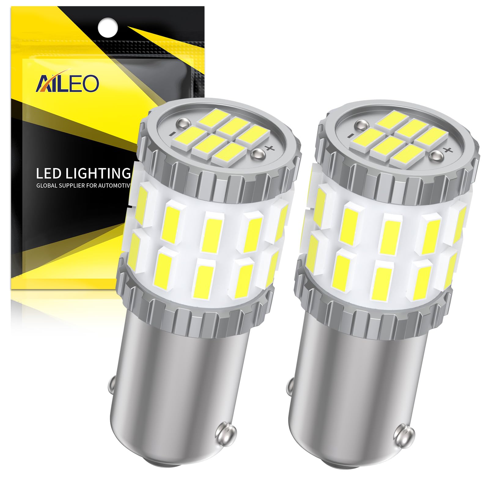 Photo 1 of AILEO BAY9S H21W LED Bulb White 6000K 3014SMD Extremely Bright 64136 12356 LED Spare Bulb for Reversing Lights Tail Brakes Parking Lights Side Marker Lights Corner Lights(Pack of 2)