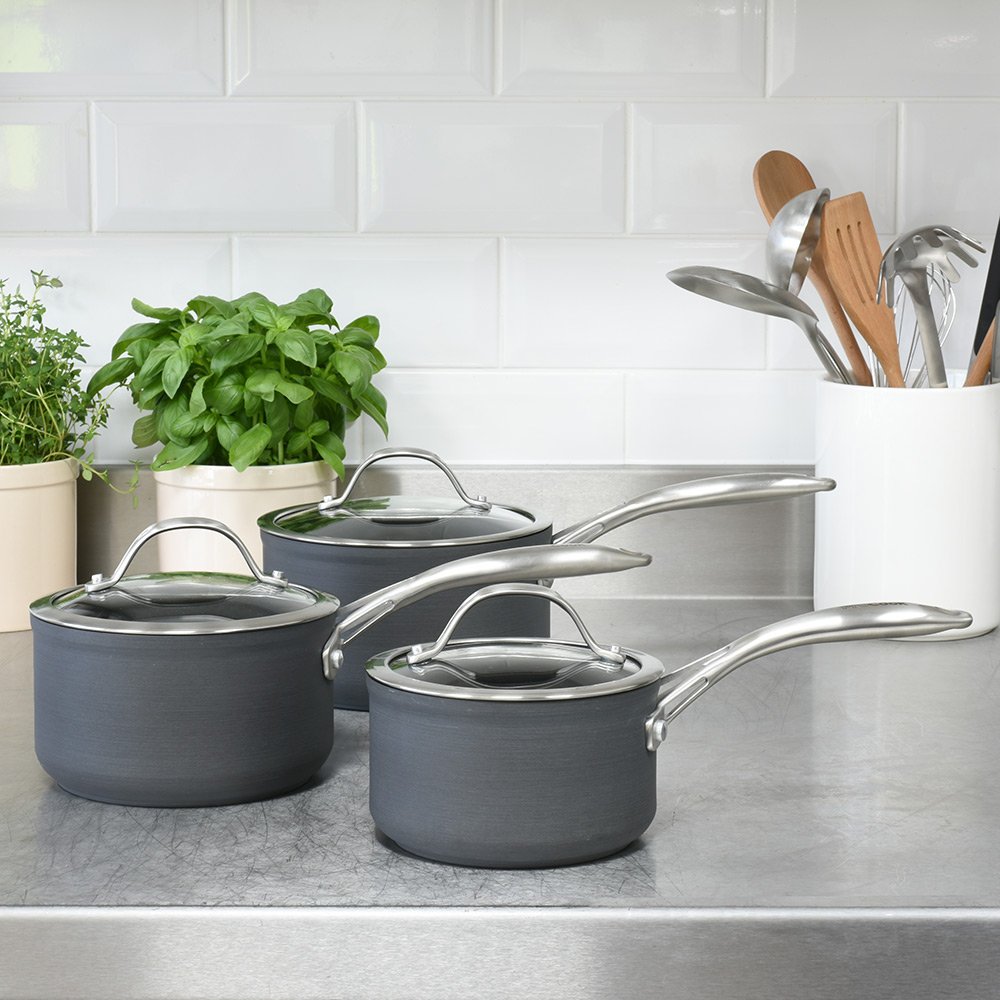 Induction Pans with Toughened Glass Lids and Contoured HeatResistant