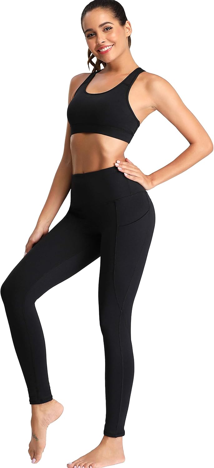 Oalka Women Yoga Pants Workout Running Leggings: Clothing