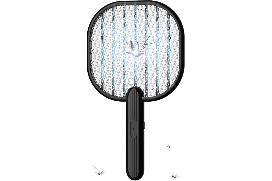 Electric Fly Swatter, 3500V Bug Zapper with 5-Layer Protection Grid, Battery Powered Handheld Fly Zapper for Home, Kitchen, Backyard - Indoor/Outdoor Use (2 AA Batteries Not Included)