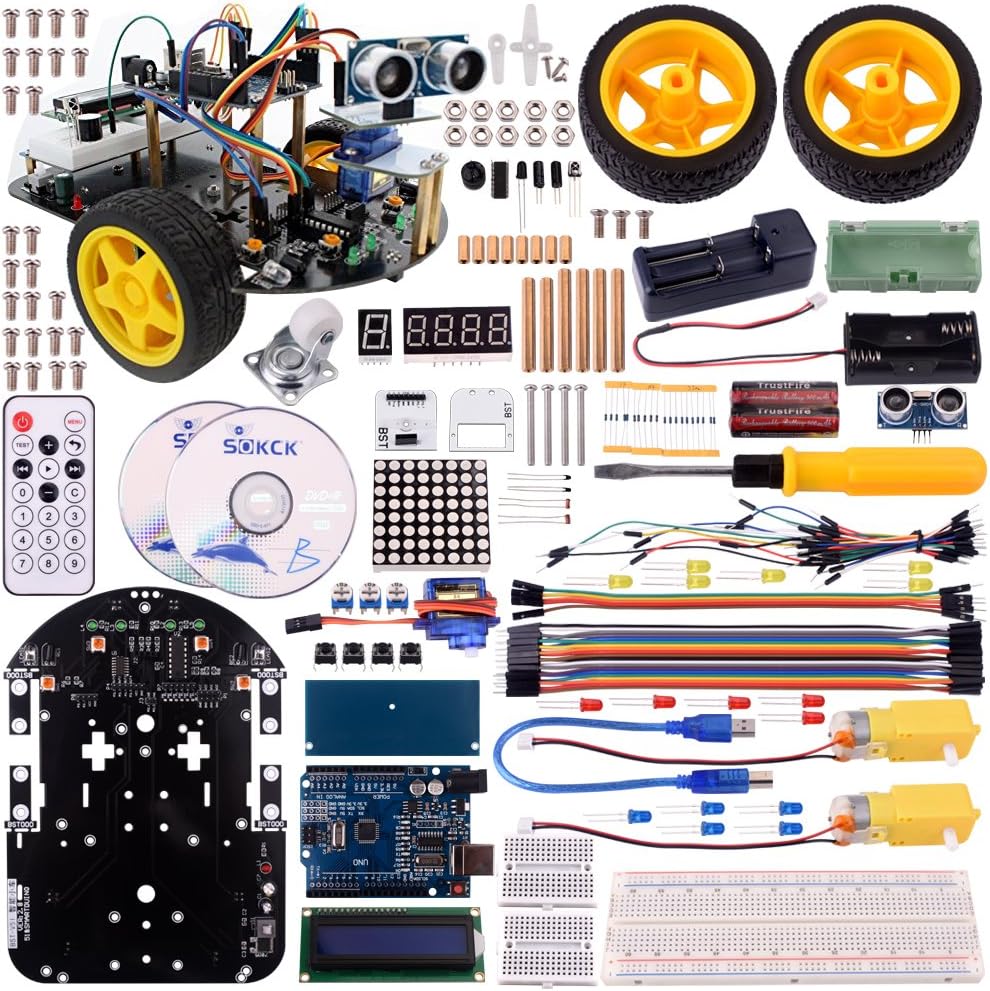 Miroad SM2 Robot Car Kit for Arduino, 2 Wheel Utility Vehicle Intelligent Robotics arduino DS robot Smart Car kit Obstacle avoidance,tracking