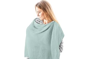 Nursing Cover for Baby Breastfeeding, Soft Cotton Multi-use Nursing Apron, Breathable Privacy Nursing Covers with Arch Neckli